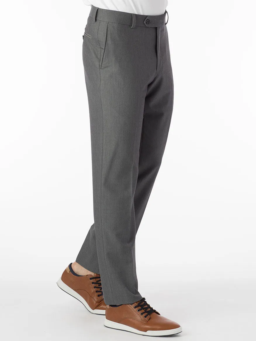 Ballin Connor Comfort 'EZE' Modern Flat Front Pant in Mid Grey