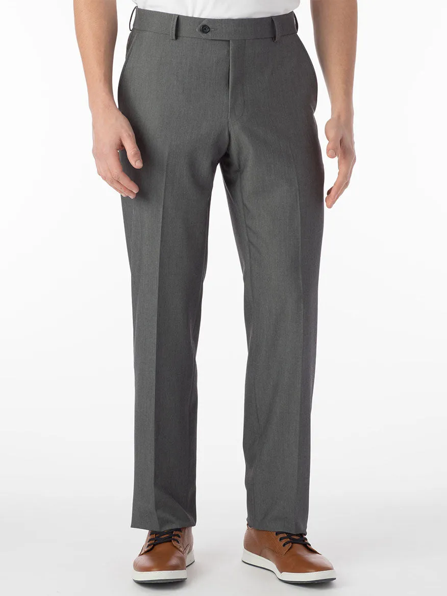 Ballin Connor Comfort 'EZE' Modern Flat Front Pant in Mid Grey