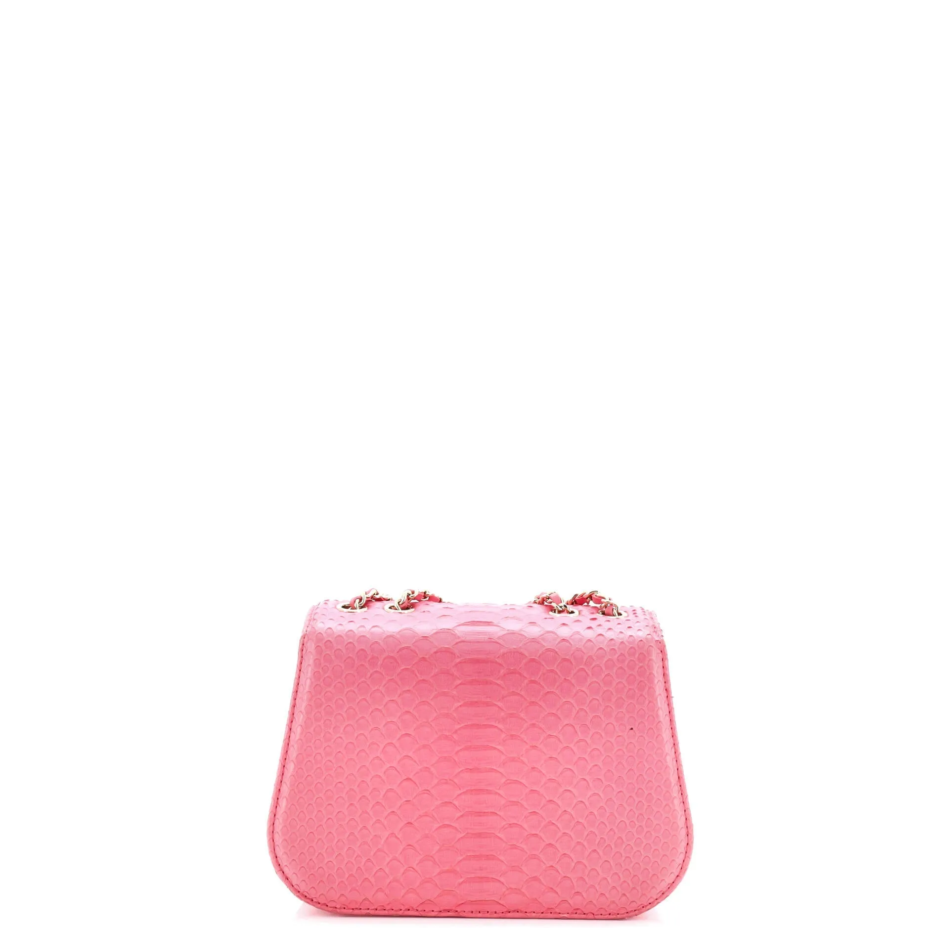 Braided Chic Flap Bag Python Small