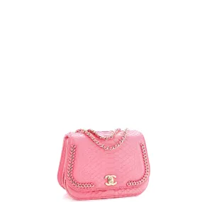 Braided Chic Flap Bag Python Small
