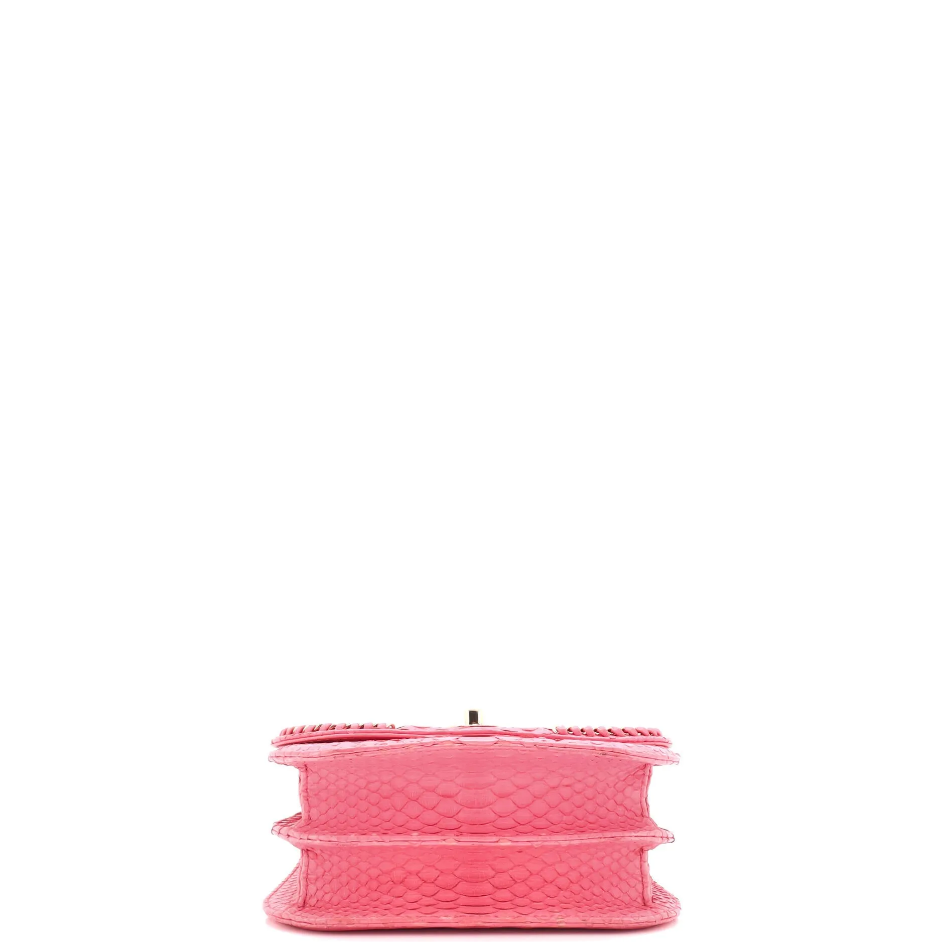 Braided Chic Flap Bag Python Small