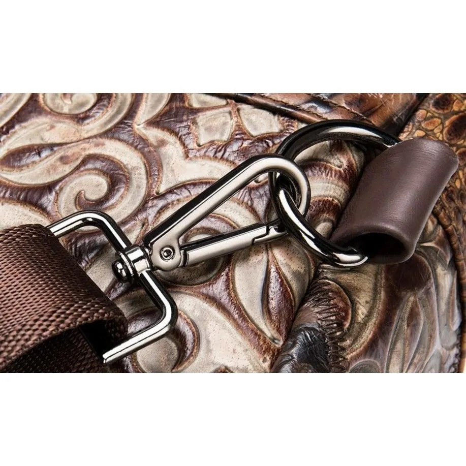 CrocLuxe Exotic Leather Zipper Travel Backpack