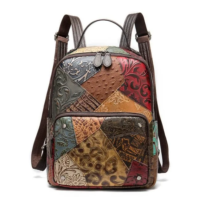 CrocLuxe Exotic Leather Zipper Travel Backpack
