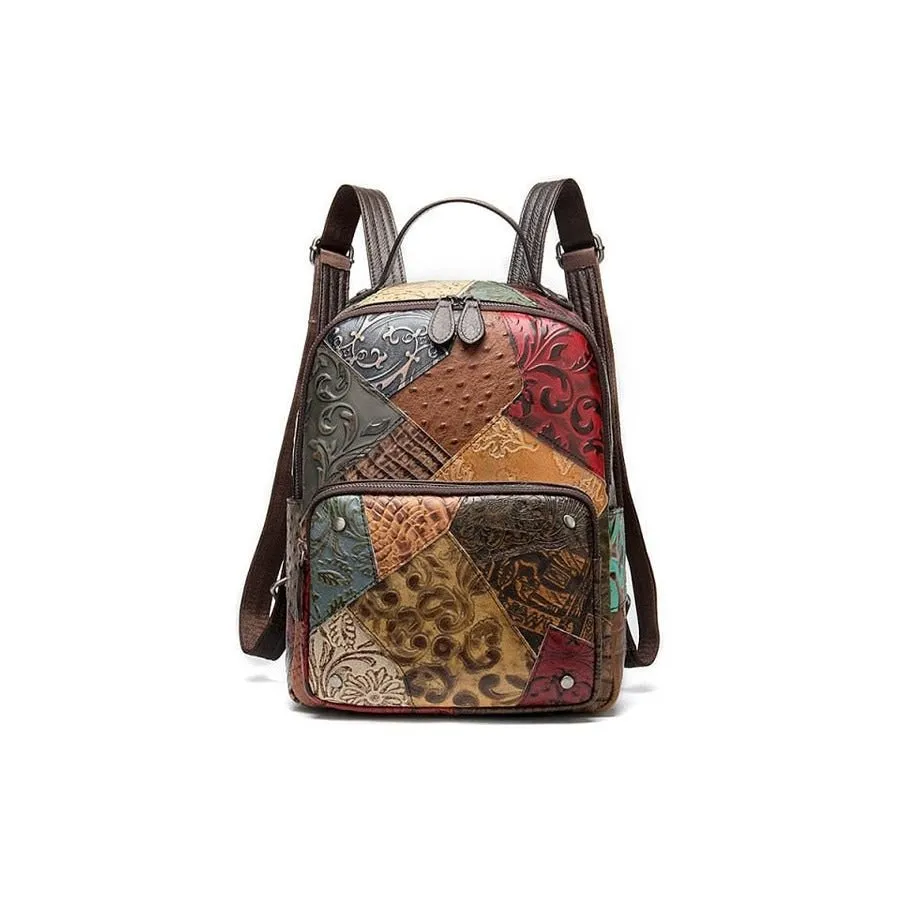 CrocLuxe Exotic Leather Zipper Travel Backpack