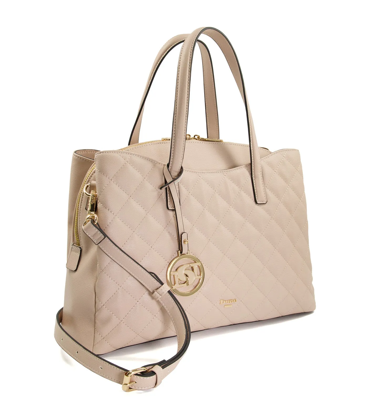 Dignify Large Quilted Tote Bag Nude
