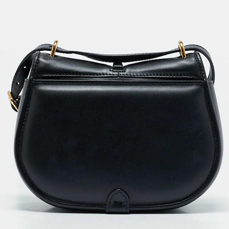 Fendi Black Leather Small C'mon Flap Shoulder Bag