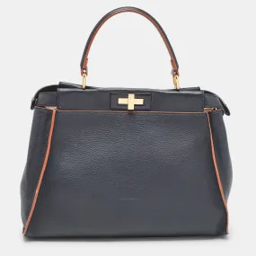 Fendi  Leather Medium Peekaboo Top Handle Bag