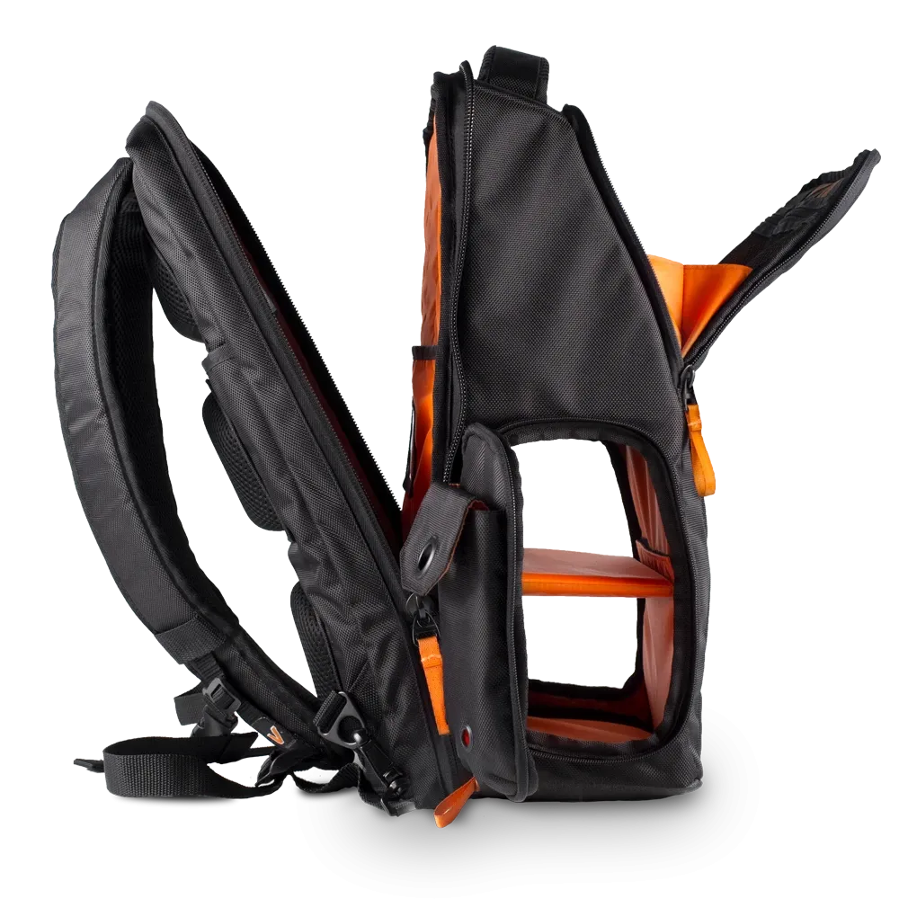 Gruv Club Bag Stealth Elite - Flight Smart Tech Backpack (Triple Black, Leather Trim)