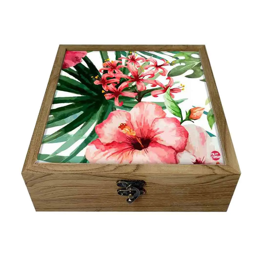 Hip Flask Gift Box -Hip Flask For Women - Hibiscus Leaves