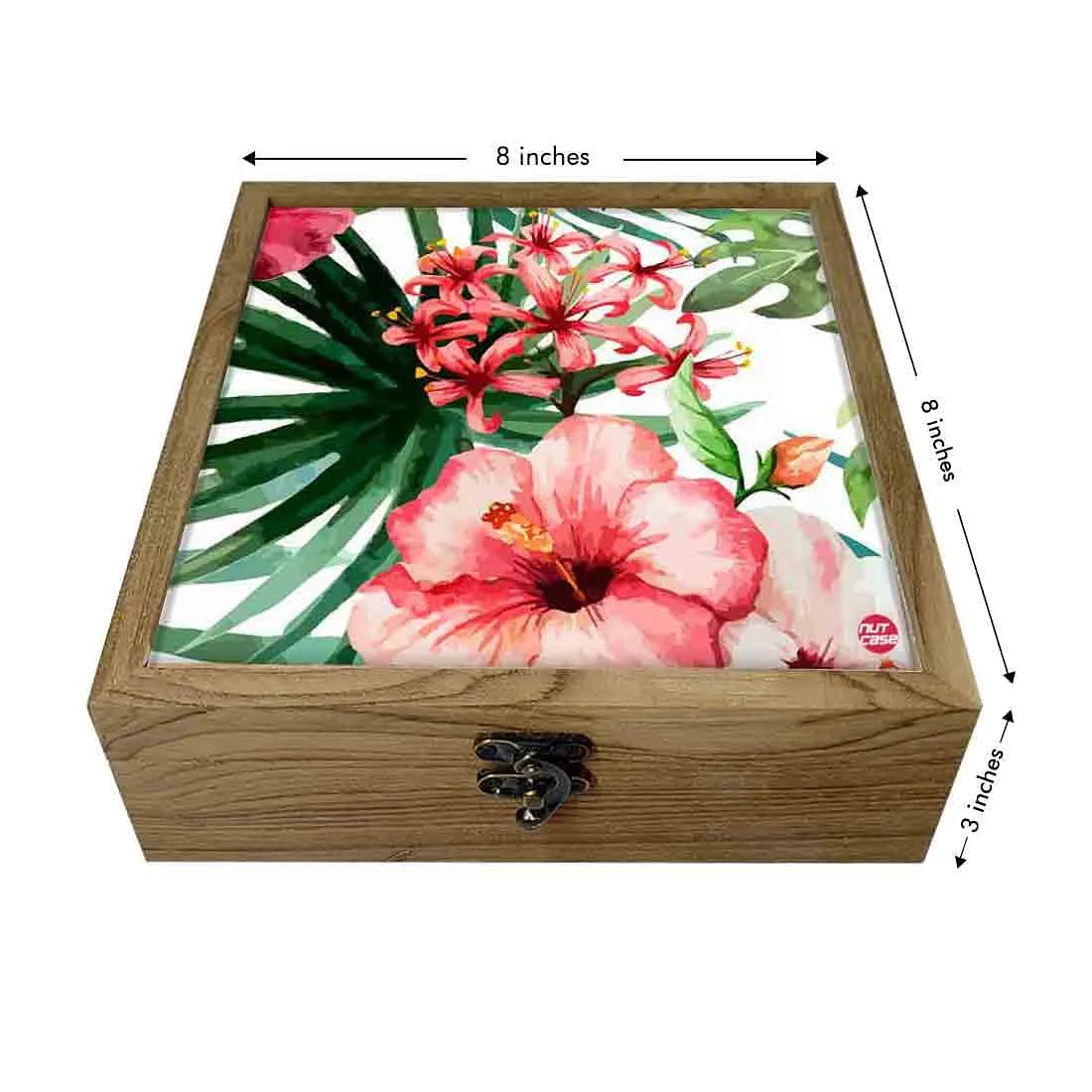 Hip Flask Gift Box -Hip Flask For Women - Hibiscus Leaves