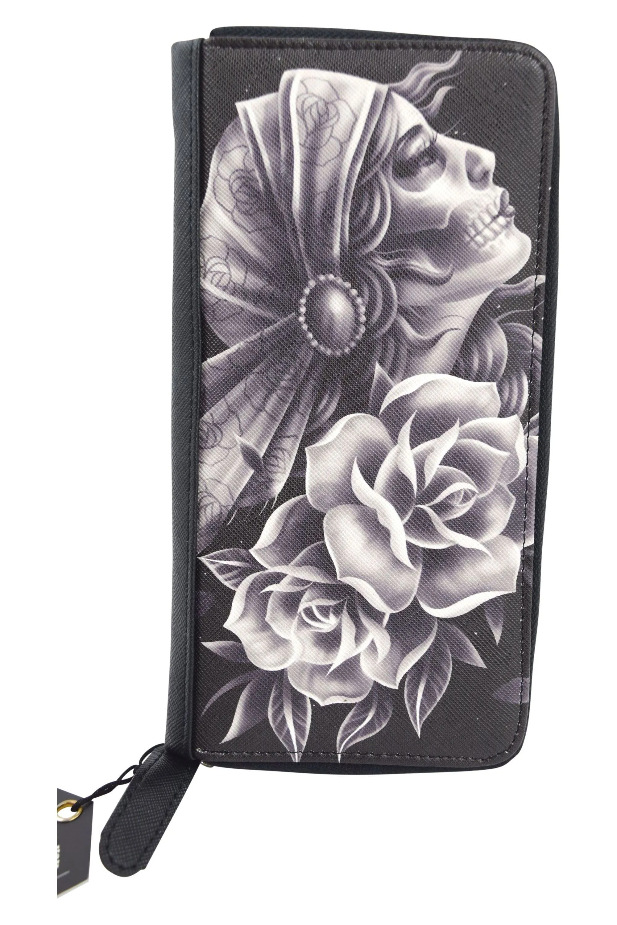 Liquorbrand Gypsy Fortune Sugar Skull zip around clutch Wallet