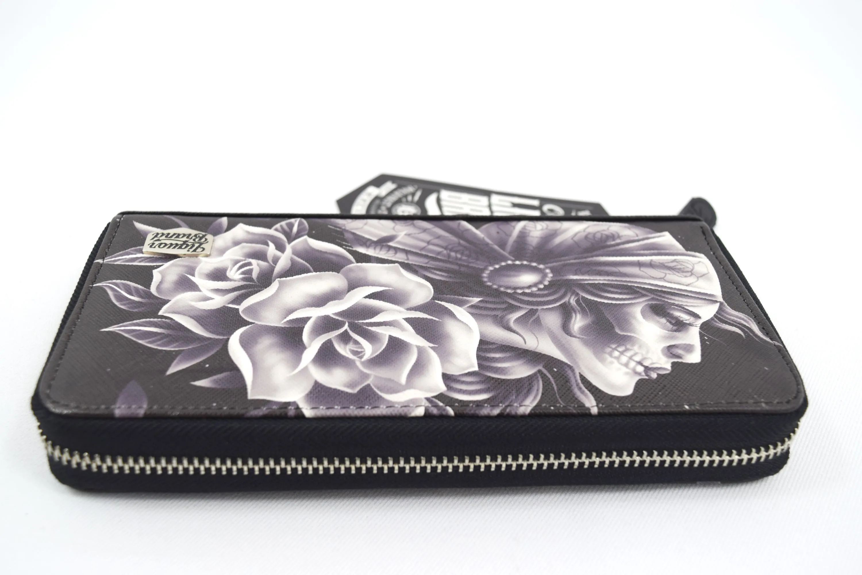 Liquorbrand Gypsy Fortune Sugar Skull zip around clutch Wallet