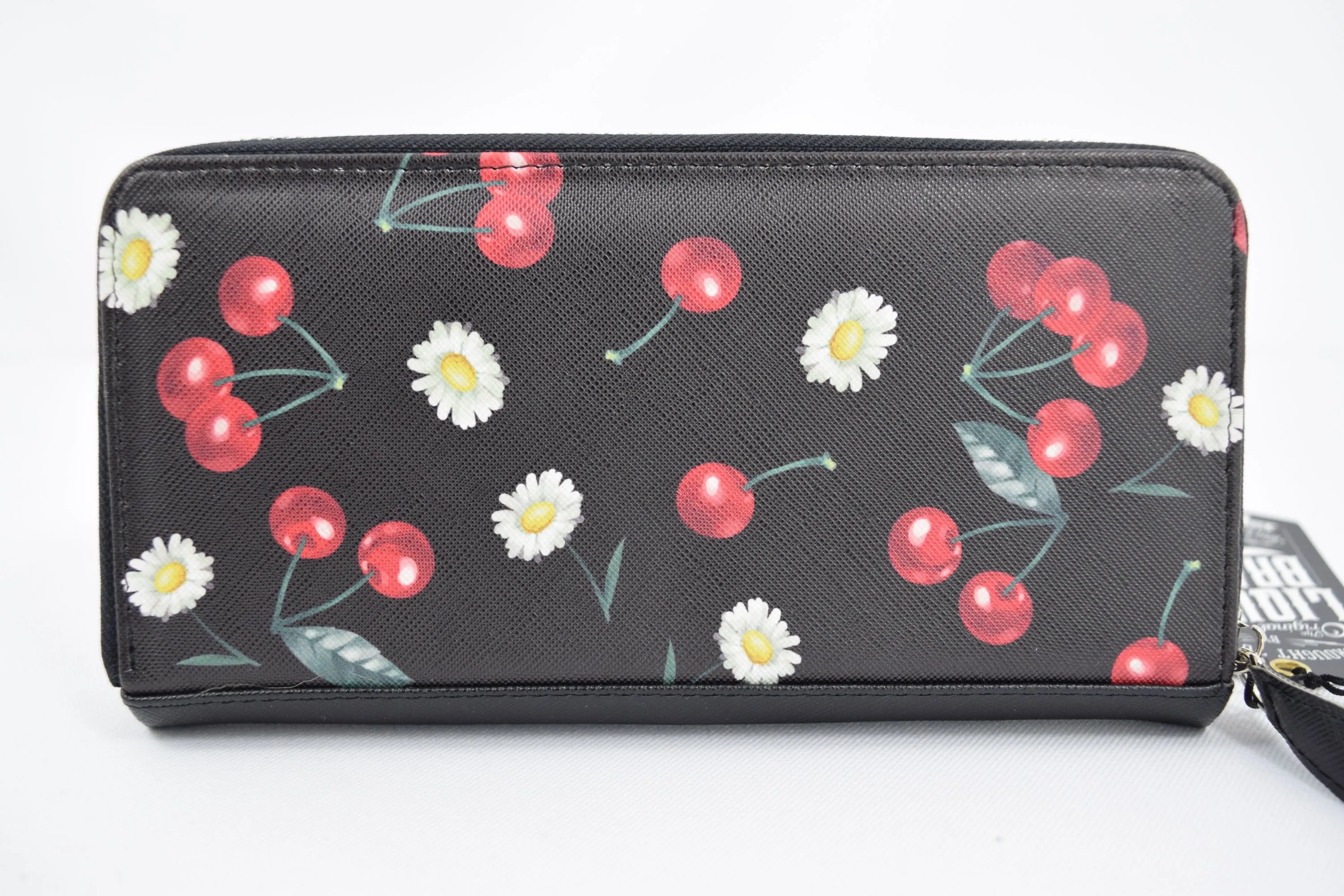 Liquorbrand Pinup Retro Cherry Daisy Zip Around clutch wallet