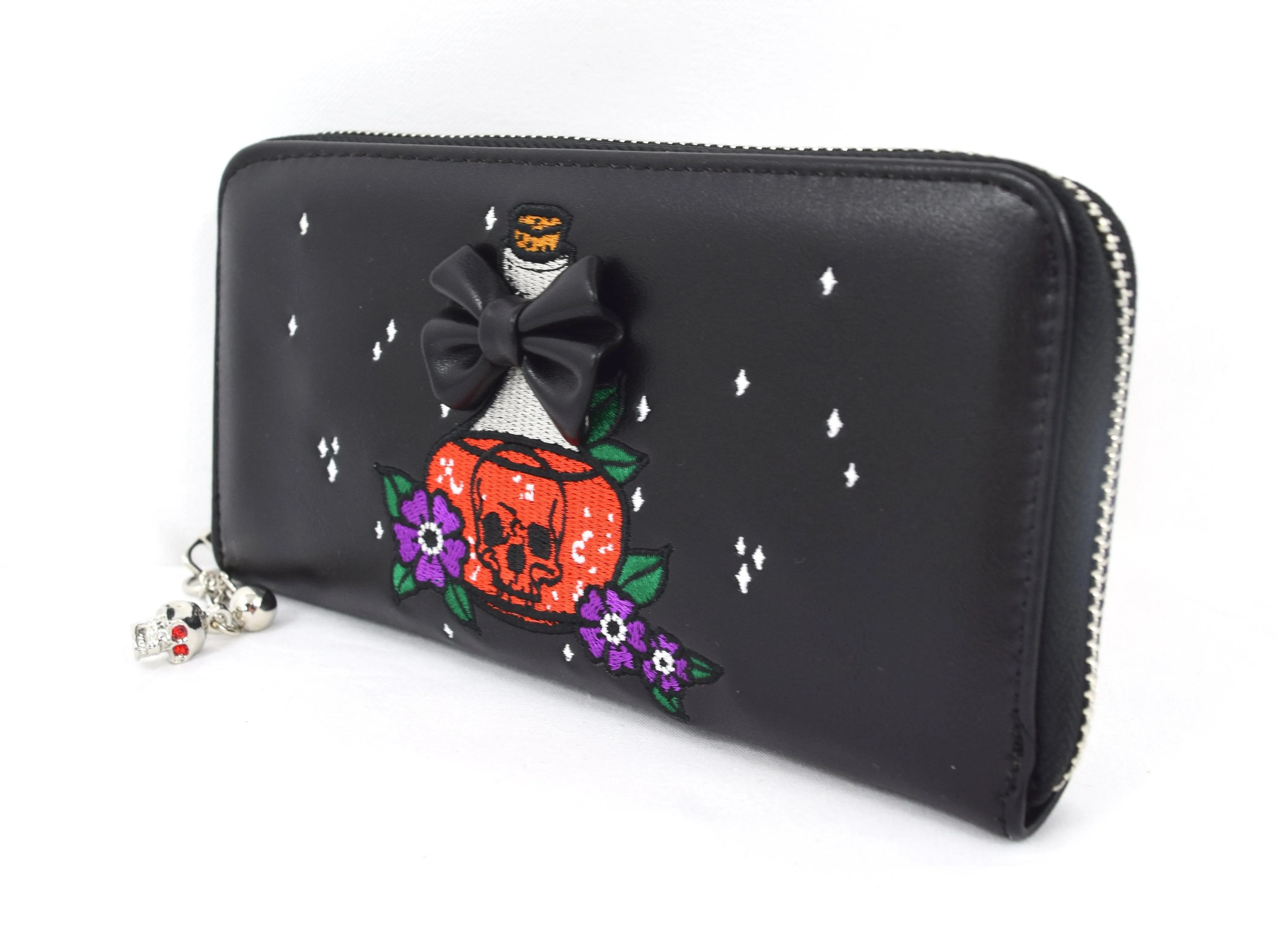 Lost Queen Mystical Poison Bottle with Black bow RIP Gothic Girl Wallet