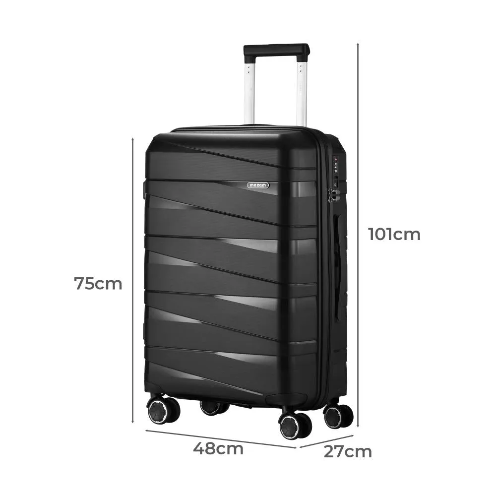Mazam 28" Luggage Set Travel TSA Lock PP Case Black