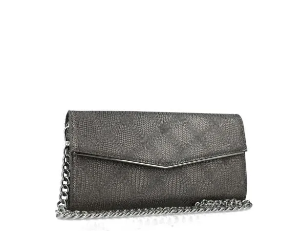 Menbur Taupe Metallic Clutch Bag
