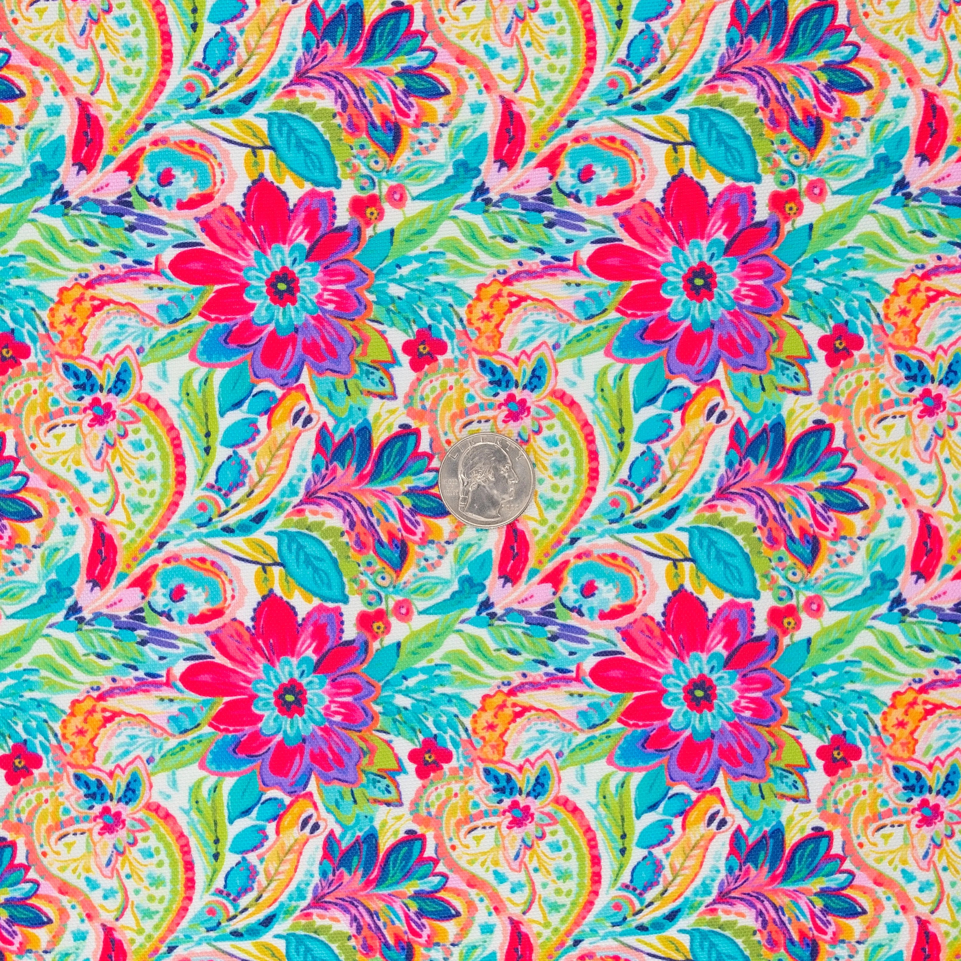 Paisley Paradise Water-Resistant Canvas 18" x 58" Roll