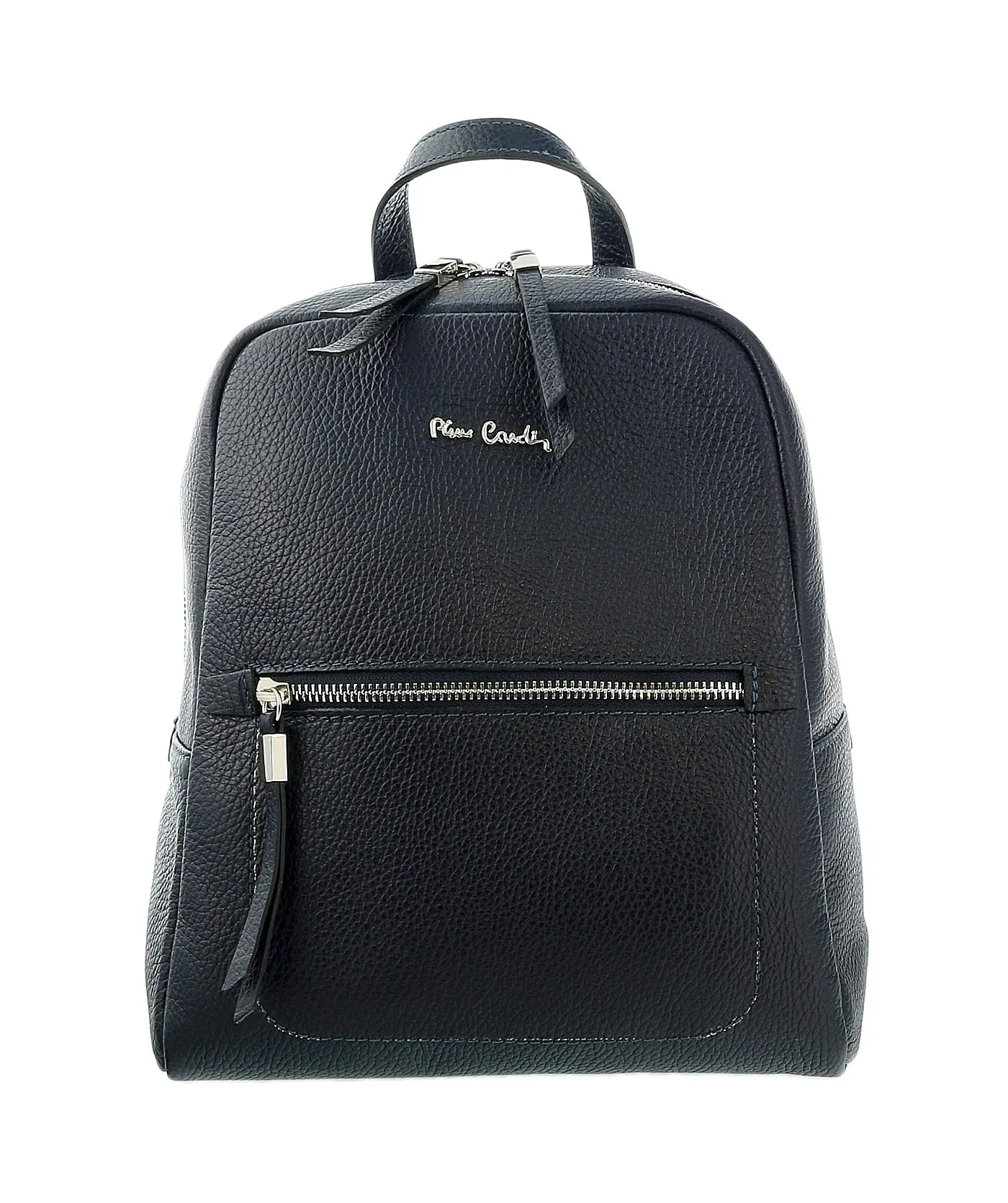 Pierre Cardin Navy Blue Leather Classic Medium Fashion Backpack