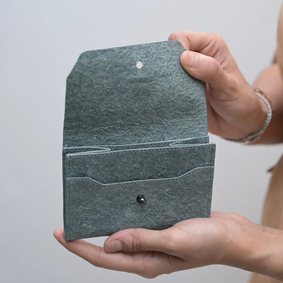 Powder Blue Card Holder Bag | Coconut Leather | Smart Accessory | Unisex