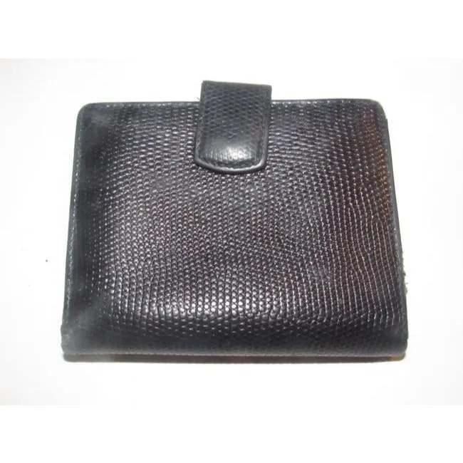 Salvatore Ferragamo Blue Textured Leather Vintage Wallet