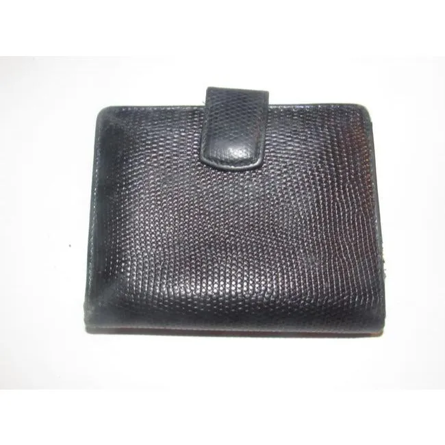 Salvatore Ferragamo Blue Textured Leather Vintage Wallet