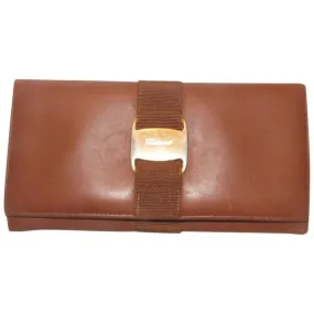 Salvatore Ferragamo Chestnut Brown Smooth Leather Vintage Wallet