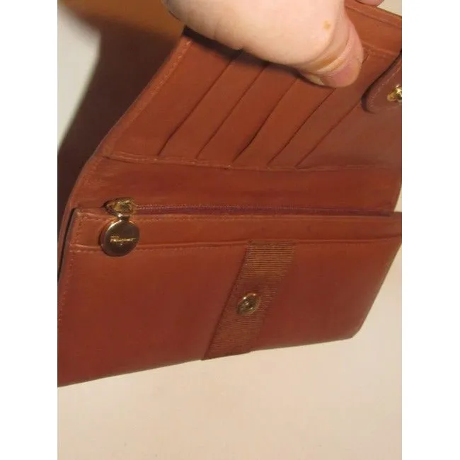 Salvatore Ferragamo Chestnut Brown Smooth Leather Vintage Wallet