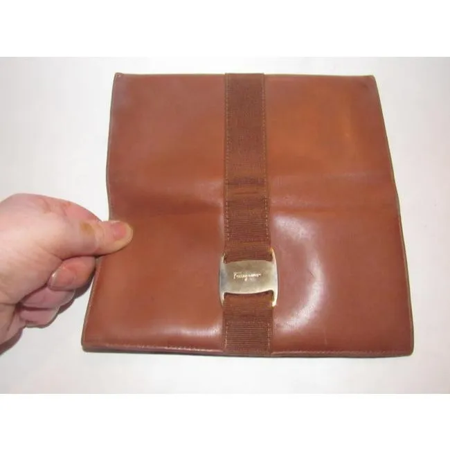 Salvatore Ferragamo Chestnut Brown Smooth Leather Vintage Wallet