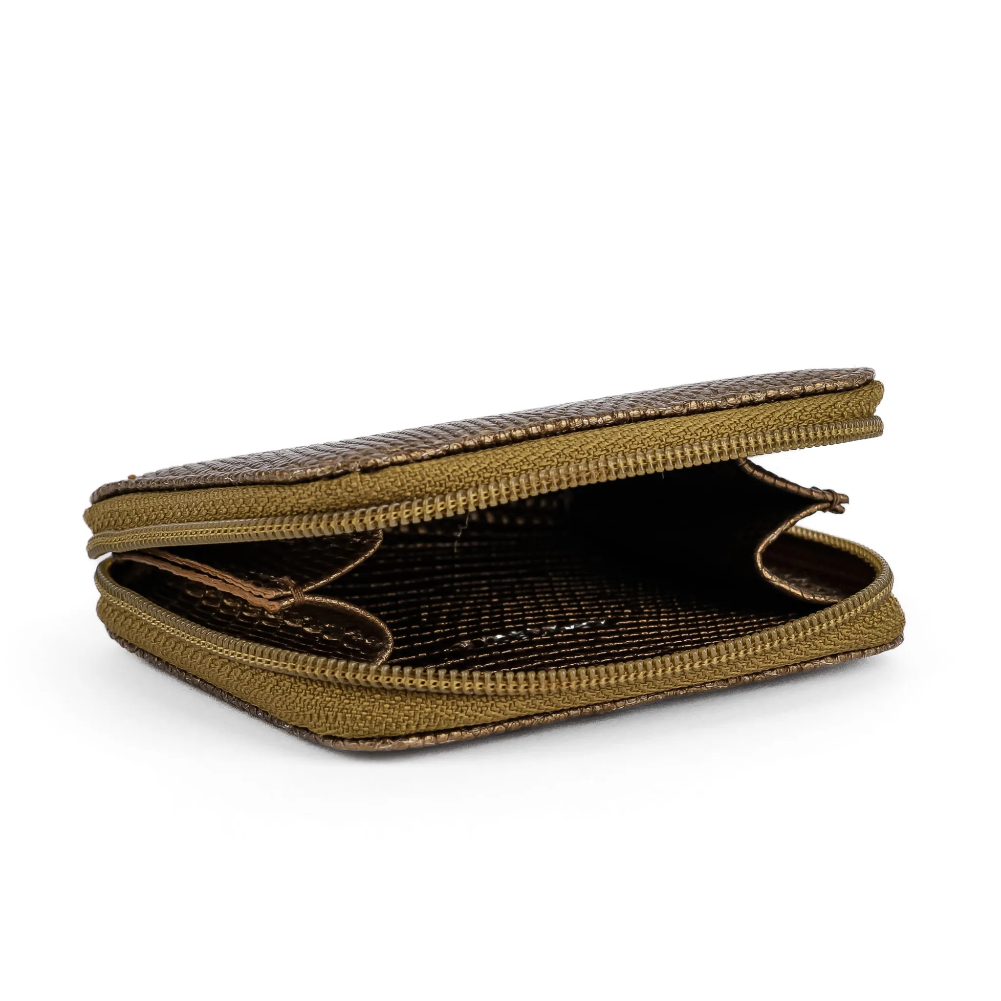 SALVATORE FERRAGAMO Coin Pouch - Gold Lizard