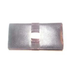 Salvatore Ferragamo Navy Blue Textured Leather Vintage Vara Bi Fold Wallet