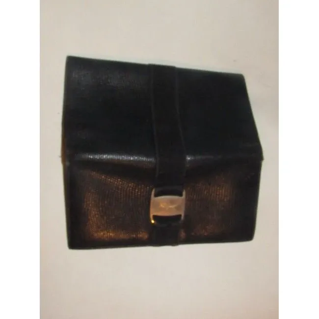Salvatore Ferragamo Navy Blue Textured Leather Vintage Vara Bi Fold Wallet