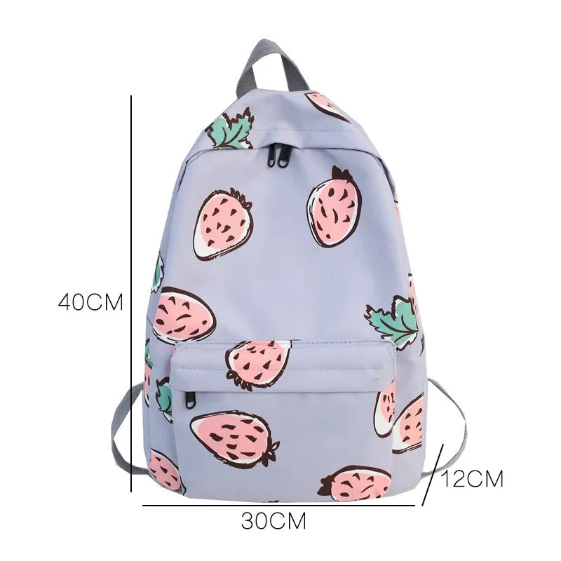 UAKISS  -  Original Cartoon Print Girl Backpack Large Capacity Cute Female Student Schoolbag Classic Lightweight Portable Backpacks