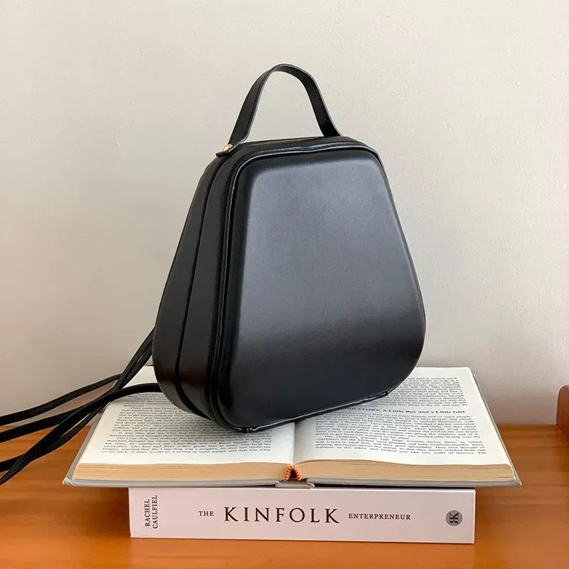 UAKISS  -  Women Simple Backpack Korean Fashion Small Silver School Bag Vintage Black Commuter Backpacks Mini Travel Bag Winter Trendy New