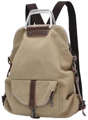 Women's Backpack Canvas Bag Zipper Bookbag
