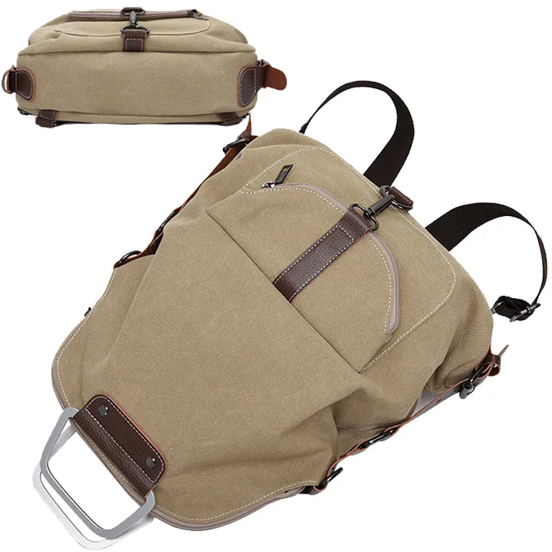 Women's Backpack Canvas Bag Zipper Bookbag
